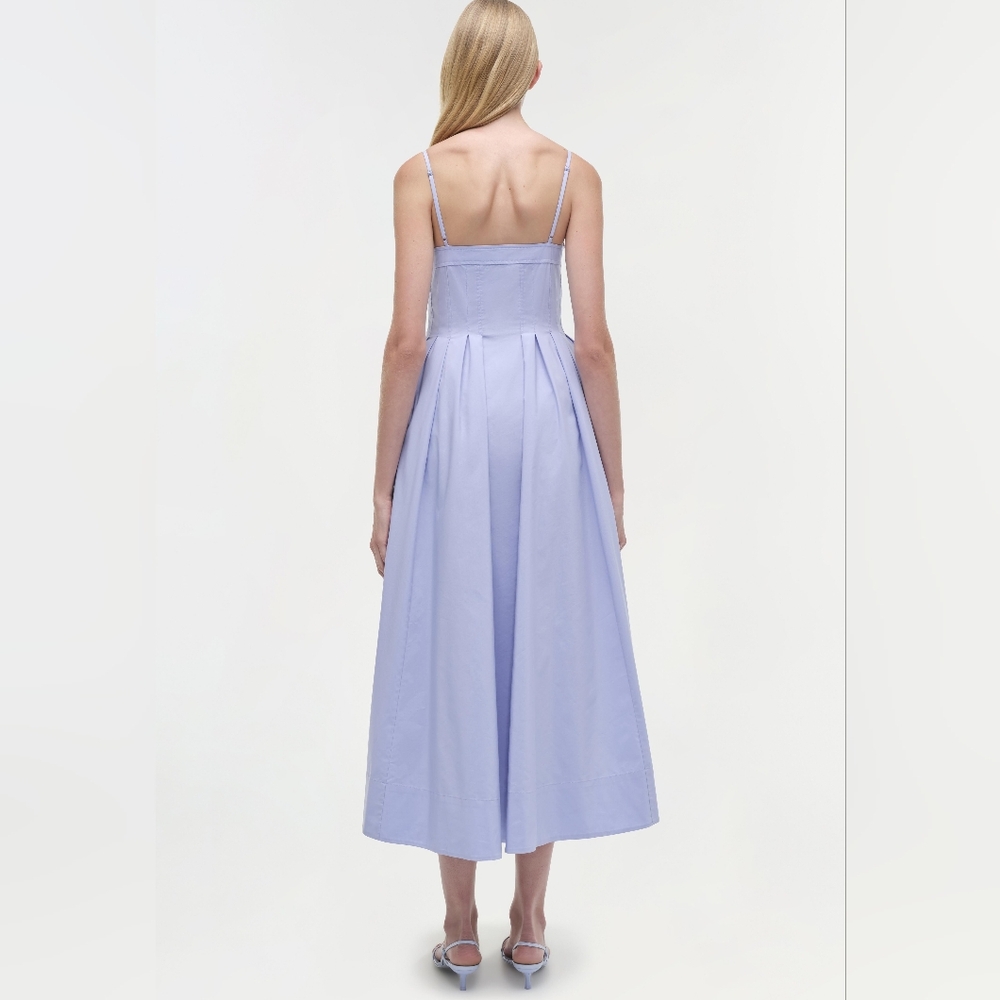 SIMKHAI Kittiya Poplin Fit & Flare Midi Dress - Picture 3 of 14
